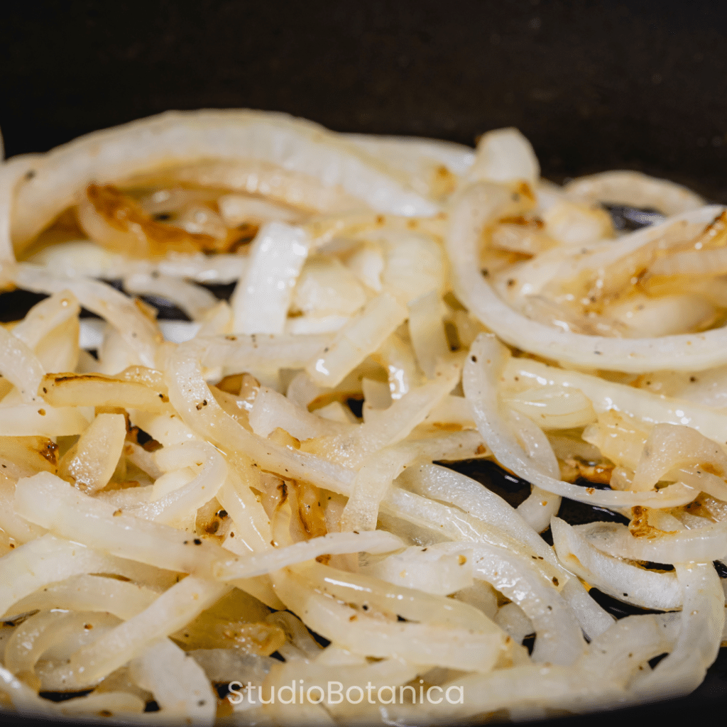 sauteed onions make a delicious onions + garlic